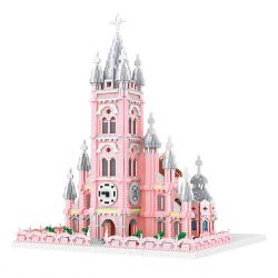 FUN IMAGINATION LZ8052 8052 non  NHÀ THỜ THÁNH TÂM CHÚA GIÊSU HỒ CHÍ MINH VIỆT NAM bộ đồ chơi xếp lắp ráp ghép mô hình Creator HO CHI MINH PINK CHURCH Sáng Tạo 7017 khối