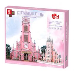 FUN IMAGINATION LZ8052 8052 non  NHÀ THỜ THÁNH TÂM CHÚA GIÊSU HỒ CHÍ MINH VIỆT NAM bộ đồ chơi xếp lắp ráp ghép mô hình Creator HO CHI MINH PINK CHURCH Sáng Tạo 7017 khối