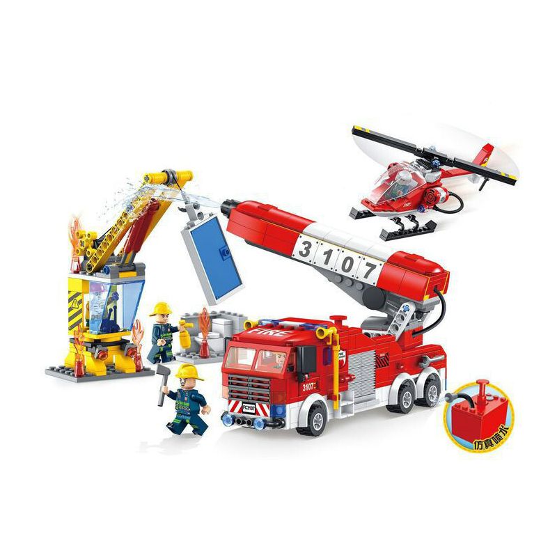 FORANGE FC3107 3107 non  HOẠT ĐỘNG CHỮA CHÁY bộ đồ chơi xếp lắp ráp ghép mô hình Fire Rescure FIRE FIGHTERS Cứu Hỏa 640 khối