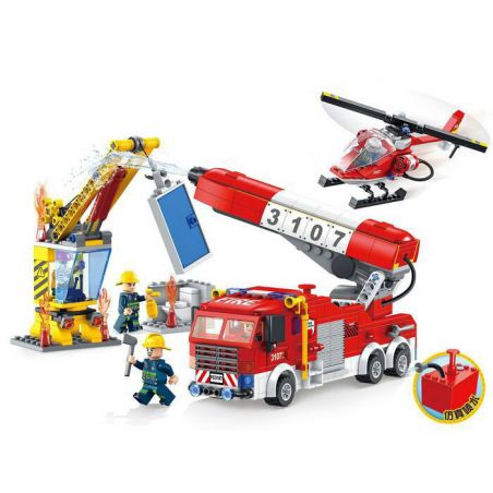 FORANGE FC3107 3107 non  HOẠT ĐỘNG CHỮA CHÁY bộ đồ chơi xếp lắp ráp ghép mô hình Fire Rescure FIRE FIGHTERS Cứu Hỏa 640 khối