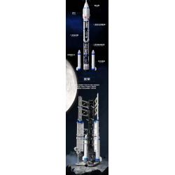 QIZHILE E01000 01000 non  TÊN LỬA ĐẨY ZHENGTU 12 bộ đồ chơi xếp lắp ráp ghép mô hình Frozen CONQUEST XII BOOSTER Nữ Hoàng Băng Giá