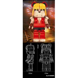WANGAO 188018 GẤU CƠ STREET FIGHTER KEN 400% bộ đồ chơi xếp lắp ráp ghép mô hình BEAR ROBOT