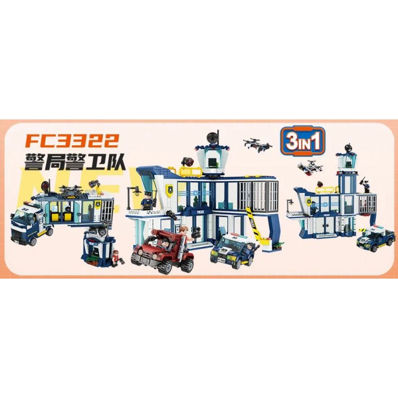 FORANGE FC3322 3322 CẢNH SÁT BẢO VỆ bộ đồ chơi xếp lắp ráp ghép mô hình City Thành Phố 699 khối