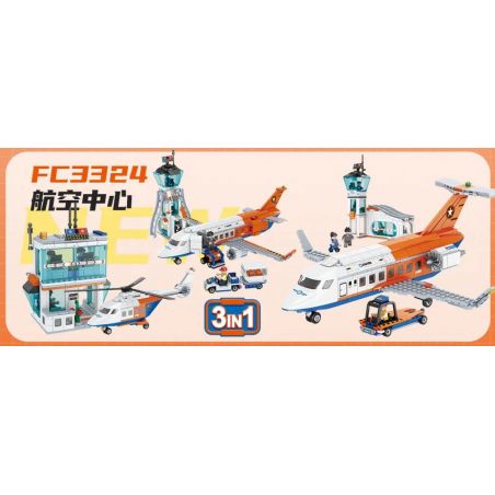 FORANGE FC3324 3324 TRUNG TÂM HÀNG KHÔNG bộ đồ chơi xếp lắp ráp ghép mô hình City Thành Phố 697 khối