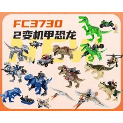 FORANGE FC3730 3730 2 HÓA THÂN THÀNH KHỦNG LONG MECHA bộ đồ chơi xếp lắp ráp ghép mô hình Jurassic World Thế Giới Khủng Long