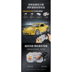 CADA DOUBLEE C62003 62003 RUF CTR 2017 XE THỂ THAO CHIM VÀNG 1:12 tỷ lệ 1:12 bộ đồ chơi xếp lắp ráp ghép mô hình Creator RUF CTR 2017 YELLOWBIRD Sáng Tạo 1515 khối