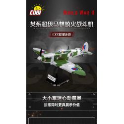 COBI CHARACTER BUILDING 5725 non  TRẬN CHIẾN THUNG LŨNG DUNG NHAM tỷ lệ 1:32 bộ đồ chơi xếp lắp ráp ghép mô hình Military Army SUPERMARINE SPITFIRE MK. VB Quân Sự Bộ Đội 342 khối