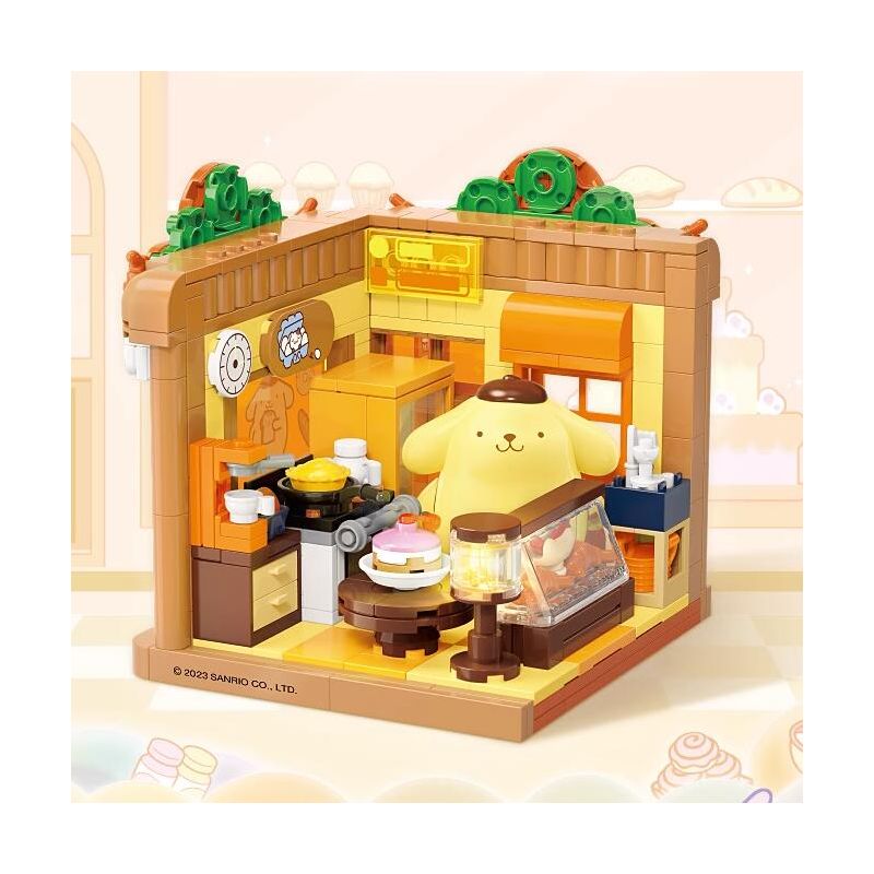 TOP TOY TC2317 2317 TÒA NHÀ PHỤ KHÔNG THỂ TIN ĐƯỢC CỦA GIA ĐÌNH SANRIO BẾP MA THUẬT DÀNH CHO CHÓ PUDDING bộ đồ chơi xếp lắp ráp ghép mô hình SANRIO CHARACTERS POMPOMPURIN