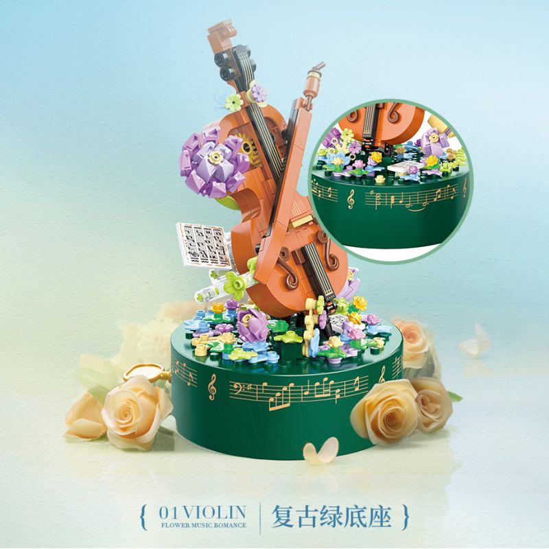 TOP TOY TC2702 2702 PHONG TRÀO HOA HỘP NHẠC VIOLON bộ đồ chơi xếp lắp ráp ghép mô hình VIOLIN