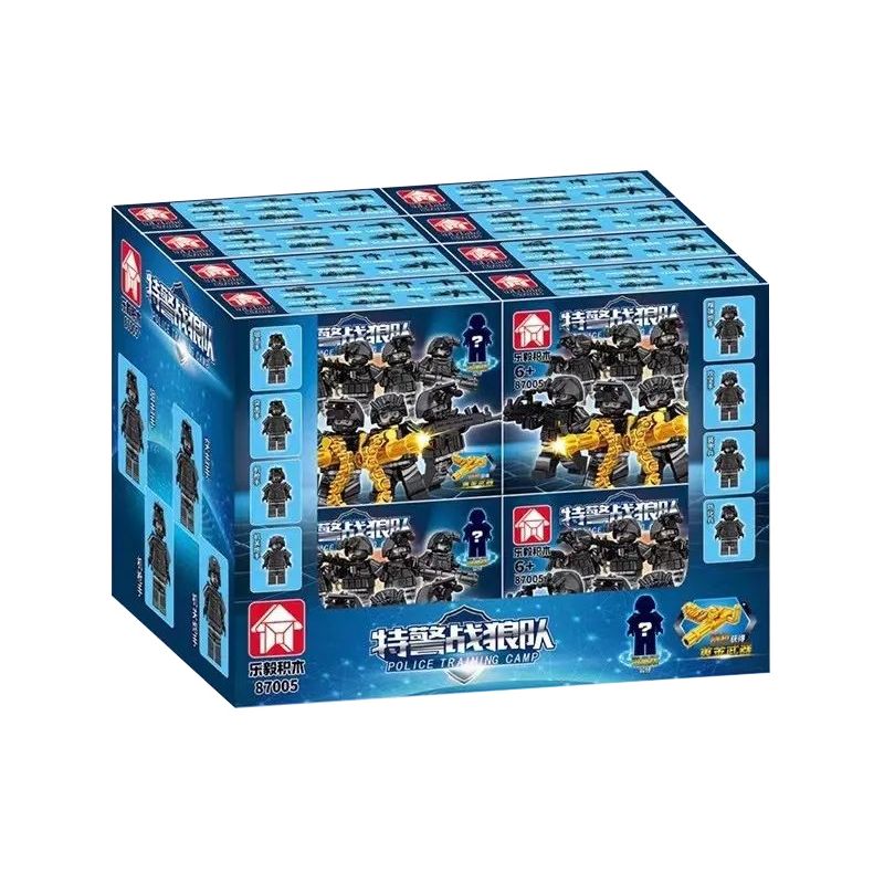 LE YI 87005 MÔ HÌNH ĐỘI SÓI SWAT 8 bộ đồ chơi xếp lắp ráp ghép mô hình City POLICE TRAINING CAMP Thành Phố