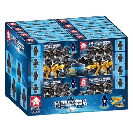 LE YI 87005 MÔ HÌNH ĐỘI SÓI SWAT 8 bộ đồ chơi xếp lắp ráp ghép mô hình City POLICE TRAINING CAMP Thành Phố