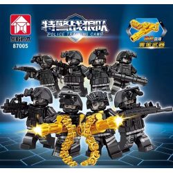 LE YI 87005 MÔ HÌNH ĐỘI SÓI SWAT 8 bộ đồ chơi xếp lắp ráp ghép mô hình City POLICE TRAINING CAMP Thành Phố