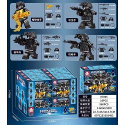 LE YI 87005 MÔ HÌNH ĐỘI SÓI SWAT 8 bộ đồ chơi xếp lắp ráp ghép mô hình City POLICE TRAINING CAMP Thành Phố