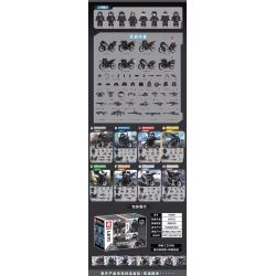 LE YI 78009 XE MÁY TẤN CÔNG SWAT 8 MẪU bộ đồ chơi xếp lắp ráp ghép mô hình City ASSAULT SWAT MOTORCYCLE Thành Phố