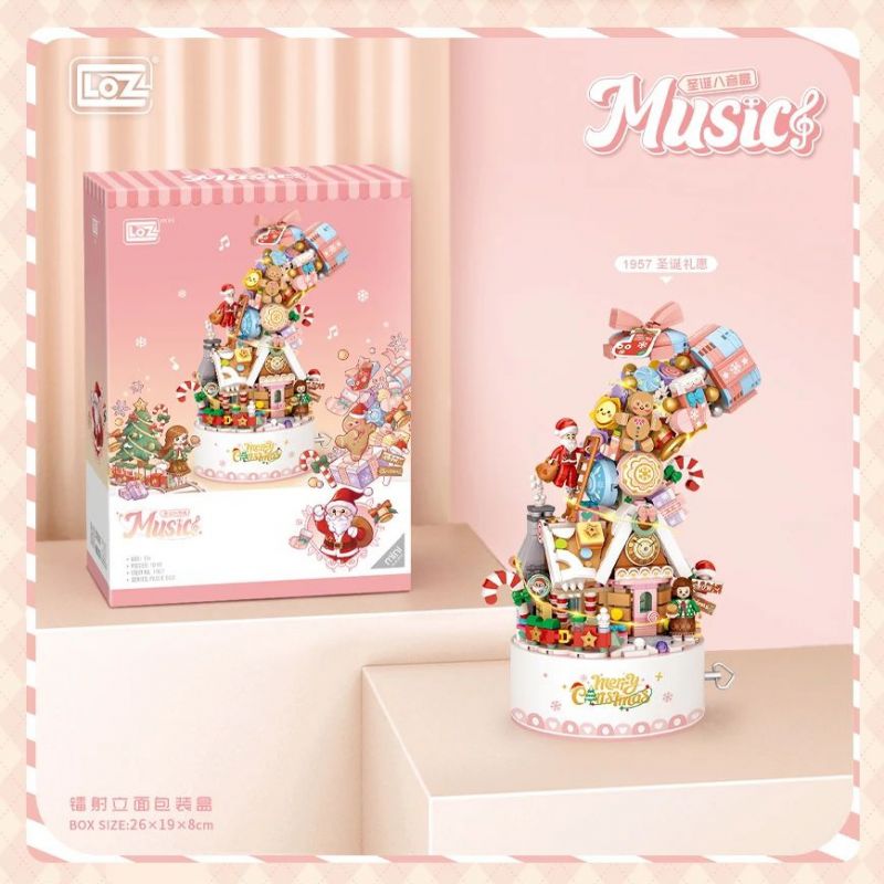 LOZ 1957 HỘP NHẠC CHÚC GIÁNG SINH bộ đồ chơi xếp lắp ráp ghép mô hình Creator Sáng Tạo