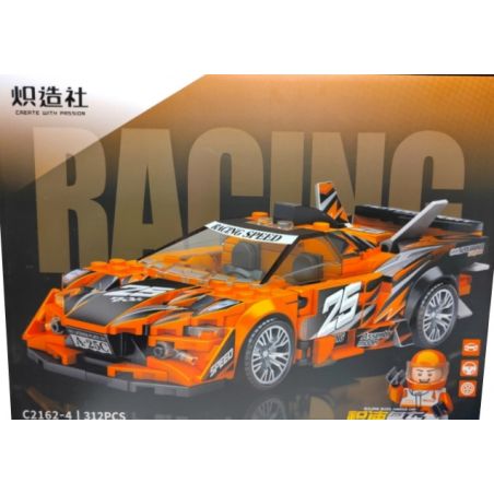 KOZOSHA C2162-4 2162-4 XE SANG JISU MÀU CAM bộ đồ chơi xếp lắp ráp ghép mô hình Speed Champions Racing Cars Đua Xe Công Thức 312 khối