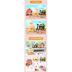 KEEPPLEY K28021 28021 CẢNH ĐƯỜNG PHỐ DỄ THƯƠNG MÈO THAM LAM QUÁN TRÀ SỮA NGẮN MEI bộ đồ chơi xếp lắp ráp ghép mô hình