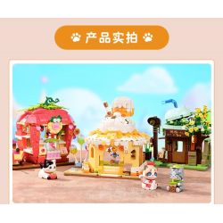 KEEPPLEY K28021 28021 CẢNH ĐƯỜNG PHỐ DỄ THƯƠNG MÈO THAM LAM QUÁN TRÀ SỮA NGẮN MEI bộ đồ chơi xếp lắp ráp ghép mô hình