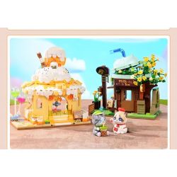 KEEPPLEY K28021 28021 CẢNH ĐƯỜNG PHỐ DỄ THƯƠNG MÈO THAM LAM QUÁN TRÀ SỮA NGẮN MEI bộ đồ chơi xếp lắp ráp ghép mô hình