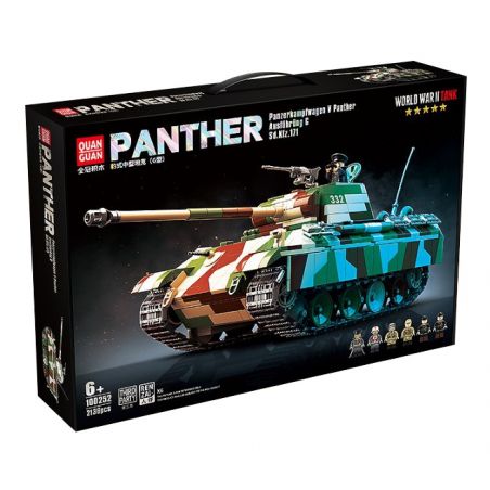 QuanGuan 100252 Quan Guan 100252 XE TĂNG PANTHER bộ đồ chơi xếp lắp ráp ghép mô hình Military Army PANZERKAMPFWAGEN V PANTHER AUSF.G Quân Sự Bộ Đội 2136 khối