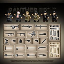 QuanGuan 100252 Quan Guan 100252 XE TĂNG PANTHER bộ đồ chơi xếp lắp ráp ghép mô hình Military Army PANZERKAMPFWAGEN V PANTHER AUSF.G Quân Sự Bộ Đội 2136 khối