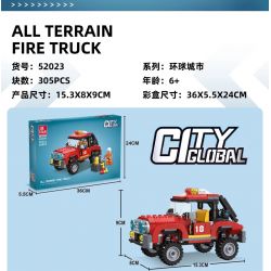 JIESTAR 52023 UNIVERSAL CITY XE CỨU HỎA MỌI ĐỊA HÌNH bộ đồ chơi xếp lắp ráp ghép mô hình ALL TERRAIN FIRE TRUCK Thành Phố 305 khối