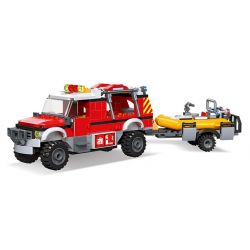 JIESTAR 52021 UNIVERSAL CITY XE CỨU HỎA BỜ BIỂN bộ đồ chơi xếp lắp ráp ghép mô hình FIRE TRUCK Thành Phố 271 khối