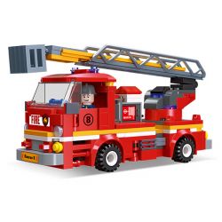 JIESTAR 52036 THÀNH PHỐ TOÀN CẦU XE CỨU HỎA TRÊN CAO bộ đồ chơi xếp lắp ráp ghép mô hình City AERIAL PLATFORM FIRE ENGINE 255 khối