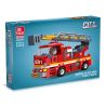 JIESTAR 52036 THÀNH PHỐ TOÀN CẦU XE CỨU HỎA TRÊN CAO bộ đồ chơi xếp lắp ráp ghép mô hình City AERIAL PLATFORM FIRE ENGINE 255 khối