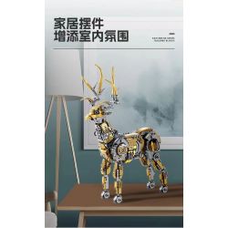 Kazi KY7711 7711 NAI SỪNG TẤM CƠ KHÍ bộ đồ chơi xếp lắp ráp ghép mô hình Creator MACHINE ELK Sáng Tạo 924 khối