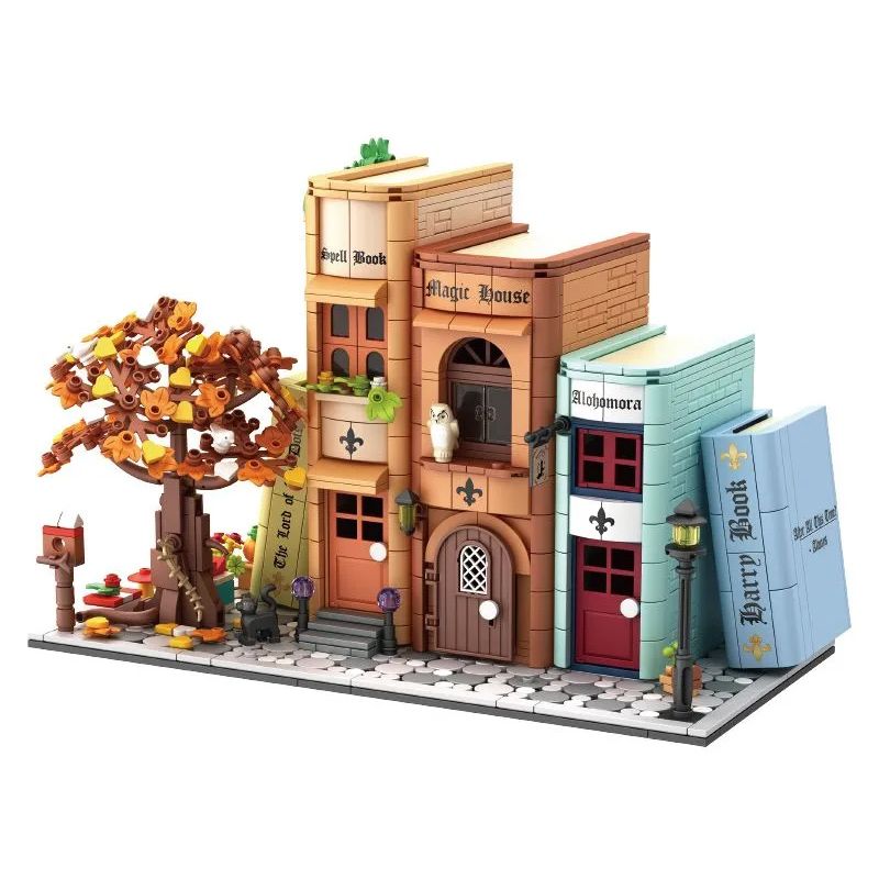 WE GAME COMING 66009 CUỐN SÁCH MA THUẬT bộ đồ chơi xếp lắp ráp ghép mô hình MAGIC BOOKENDS 1488 khối