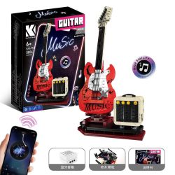 KAIYU KEEYEE WORLD K96174 96174 LOA BLUETOOTH ĐÀN GUITAR ĐIỆN ROCK bộ đồ chơi xếp lắp ráp ghép mô hình 500 khối