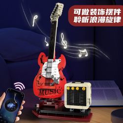 KAIYU KEEYEE WORLD K96174 96174 LOA BLUETOOTH ĐÀN GUITAR ĐIỆN ROCK bộ đồ chơi xếp lắp ráp ghép mô hình 500 khối