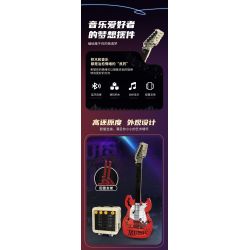 KAIYU KEEYEE WORLD K96174 96174 LOA BLUETOOTH ĐÀN GUITAR ĐIỆN ROCK bộ đồ chơi xếp lắp ráp ghép mô hình 500 khối