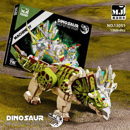 BEAUTY AND 13051 TRICERATOPS NGƯỜI MÁY bộ đồ chơi xếp lắp ráp ghép mô hình DINOSAUR 1368 khối