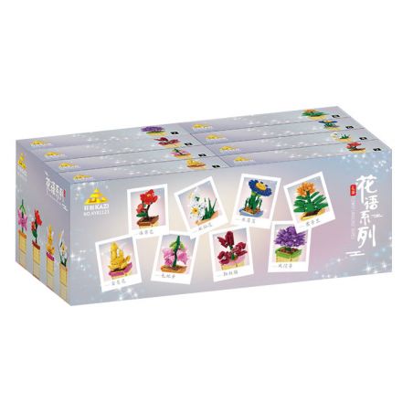 Kazi KY81123 81123 NGÔN NGỮ CỦA CÁC LOÀI HOA 8 LOẠI THU HẢI ĐƯỜNG THỦY TIÊN MỘC QUA MAO ĐỊA HOÀNG ĐỖ QUYÊN LỤC BÌNH CLIVIA LÁ BẮC VÀNG bộ đồ chơi xếp lắp ráp ghép mô hình Creator FLOWER LANGUAGE Sáng Tạo 805 khối