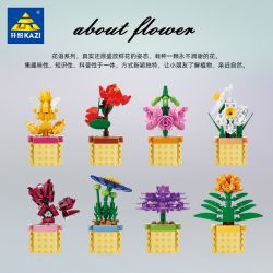 Kazi KY81123 81123 NGÔN NGỮ CỦA CÁC LOÀI HOA 8 LOẠI THU HẢI ĐƯỜNG THỦY TIÊN MỘC QUA MAO ĐỊA HOÀNG ĐỖ QUYÊN LỤC BÌNH CLIVIA LÁ BẮC VÀNG bộ đồ chơi xếp lắp ráp ghép mô hình Creator FLOWER LANGUAGE Sáng Tạo 805 khối
