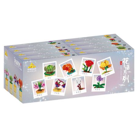 Kazi KY81124 81124 NGÔN NGỮ HOA 8 LOẠI CÚC LAN ANH TÚC ĐÈN LỒNG BƯỚM MỘC CỦ SEN HÀNH LÁ bộ đồ chơi xếp lắp ráp ghép mô hình Creator FLOWER LANGUAGE Sáng Tạo 805 khối