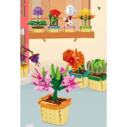 Kazi KY81124 81124 NGÔN NGỮ HOA 8 LOẠI CÚC LAN ANH TÚC ĐÈN LỒNG BƯỚM MỘC CỦ SEN HÀNH LÁ bộ đồ chơi xếp lắp ráp ghép mô hình Creator FLOWER LANGUAGE Sáng Tạo 805 khối