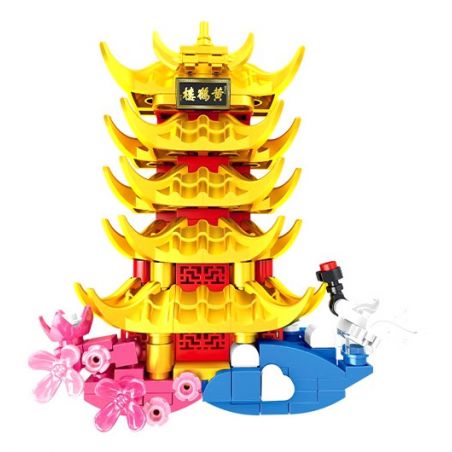 SEMBO 601555 NAM CHÂM TỦ LẠNH THÁP HẠC VÀNG bộ đồ chơi xếp lắp ráp ghép mô hình Architecture Công Trình Kiến Trúc 147 khối