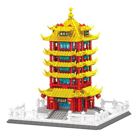 SEMBO 601556 THÁP HẠC VÀNG bộ đồ chơi xếp lắp ráp ghép mô hình Creator Sáng Tạo 1487 khối