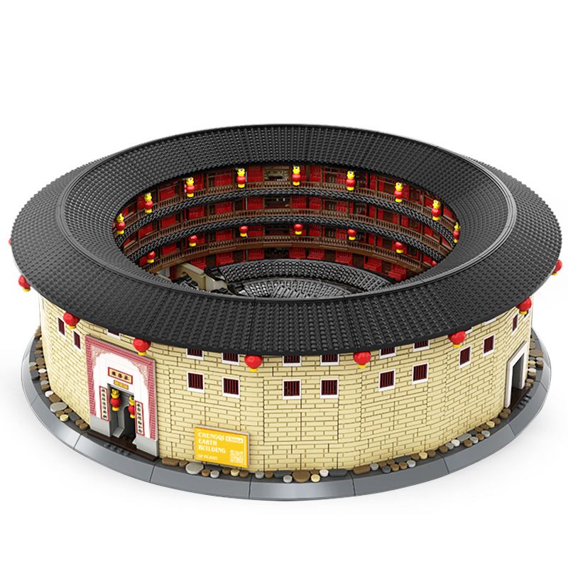 WANGE LIGAO DR.LUCK 8211 TÒA NHÀ TRÁI ĐẤT PHÚC KIẾN HAKKA CHENGQI bộ đồ chơi xếp lắp ráp ghép mô hình Creator Sáng Tạo 3317 khối