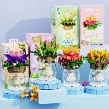 ZHEGAO 621011 GẤU VỪA CHỚM NỞ ĐẦY MÀU SẮC VÀ MỌNG NƯỚC bộ đồ chơi xếp lắp ráp ghép mô hình Creator Sáng Tạo