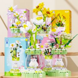 ZHEGAO 621012 NHỮNG BÔNG HOA ĐẦY MÀU SẮC VỪA CHỚM NỞ bộ đồ chơi xếp lắp ráp ghép mô hình Creator Sáng Tạo