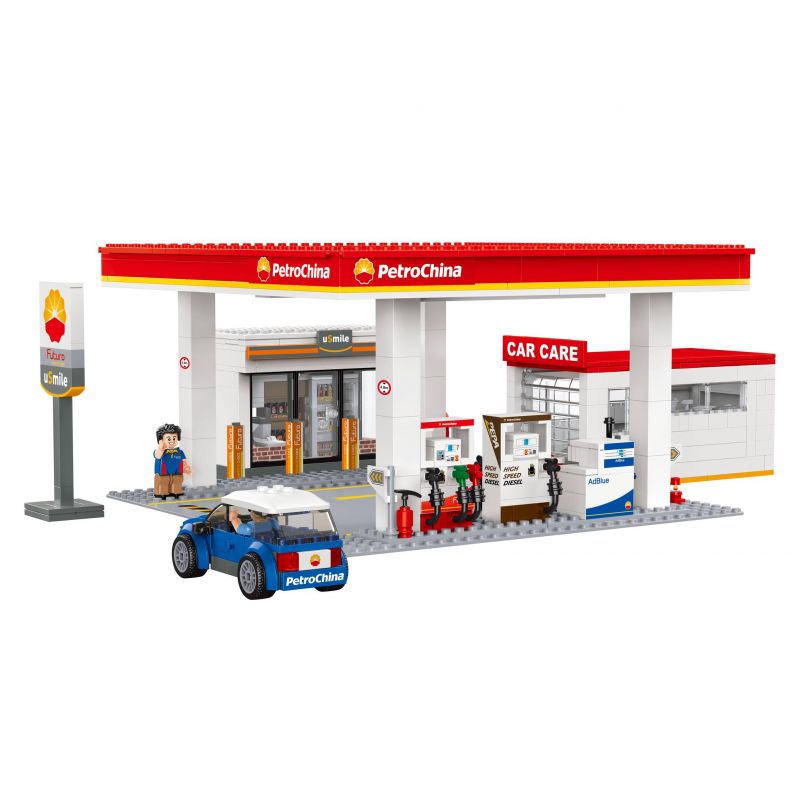 ROYAL TOYS RTS8 CÂU CHUYỆN THỊ TRẤN NHỎ TRẠM DẦU PETROCHINA bộ đồ chơi xếp lắp ráp ghép mô hình City CITY STORY PETROCHINA STATION Thành Phố 538 khối