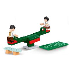 ROYAL TOYS RT60 CÂU CHUYỆN THỊ TRẤN NHỎ SHAKE BOARD bộ đồ chơi xếp lắp ráp ghép mô hình City CITY STORY SEESAW Thành Phố 54 khối