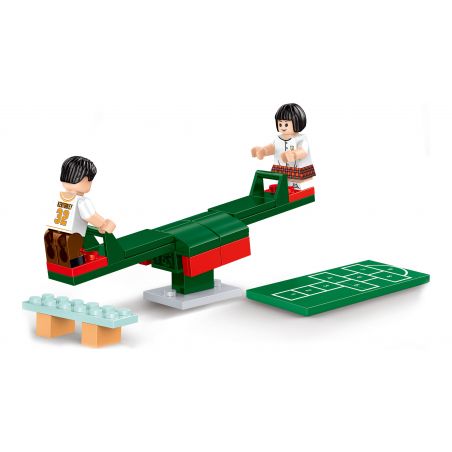 ROYAL TOYS RT60 CÂU CHUYỆN THỊ TRẤN NHỎ SHAKE BOARD bộ đồ chơi xếp lắp ráp ghép mô hình City CITY STORY SEESAW Thành Phố 54 khối