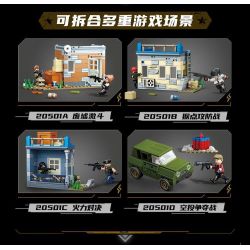 GUDI 20501 PEACE ELITE TỔ HỢP XÂY DỰNG ĐẢO 4 bộ đồ chơi xếp lắp ráp ghép mô hình Movie & Game Phim Và Trò Chơi 652 khối