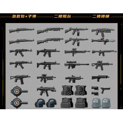 GUDI 20502 PEACE ELITE CẢNH NHÀ ĐỂ XE GIẢ bộ đồ chơi xếp lắp ráp ghép mô hình Movie & Game Phim Và Trò Chơi 1152 khối