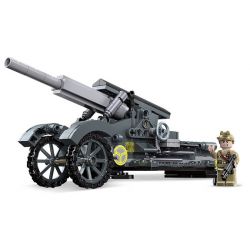 JIESTAR 61112 PHÁO TẦM XA bộ đồ chơi xếp lắp ráp ghép mô hình Military Army LONG RANGE HEAVY HOWITZER Quân Sự Bộ Đội 299 khối